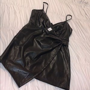 Fashion nova black leather dress